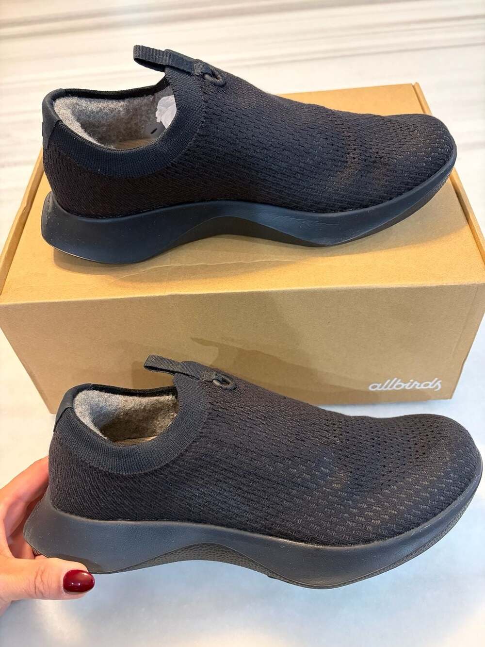 Allbirds Tree Dasher Relay Size M8 Natural Black Slip-On Sneakers